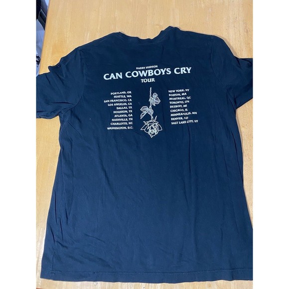 Harry Hudson Can Cowboys Cry Tour Black Concert Shirt Mens Size XXL 22.5pit2pit - Picture 3 of 7